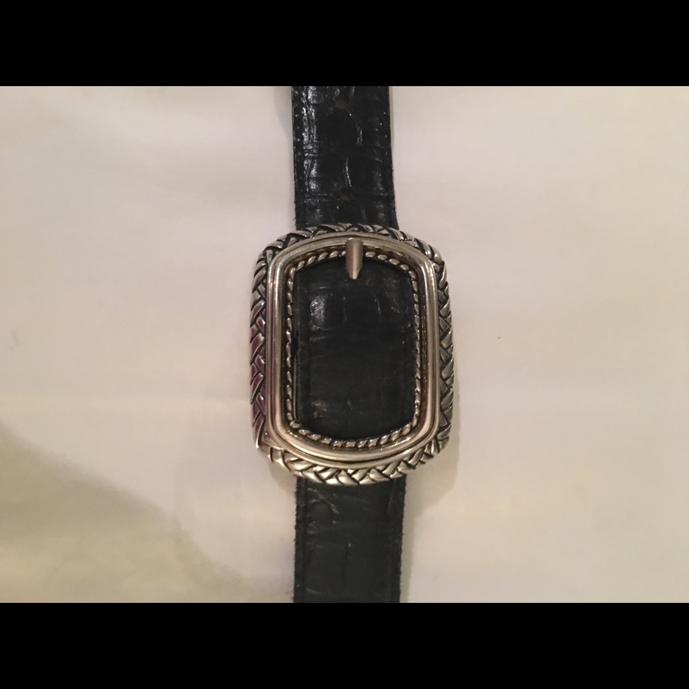 LAST CALL FOR THIS Black/Brown Belt with Silver Hardware